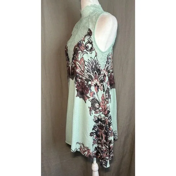 Intimately Free People Marsha Lace Slip Dress Turquoise Blue Floral Flowing XS - Picture 10 of 16